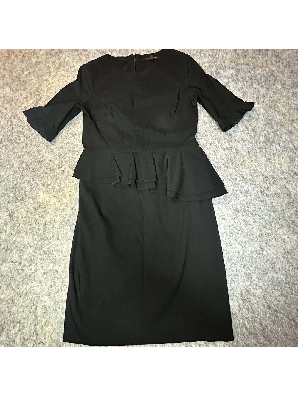 Cynthia Steffe Black Peplum Ruffle Cocktail Dress Size 10 Office Chic